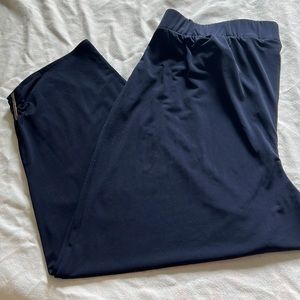 Chicos plus size dark blue pants with side split and metal bars. Size 2.